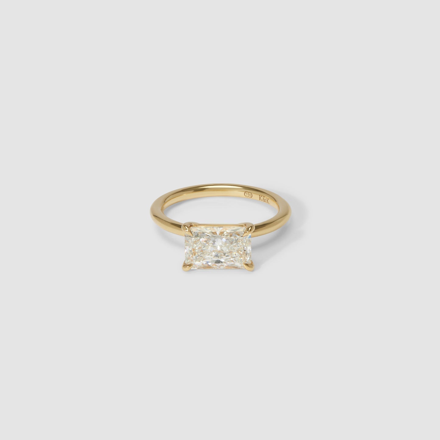 Radiant Solitaire Moissanite Engagement Ring