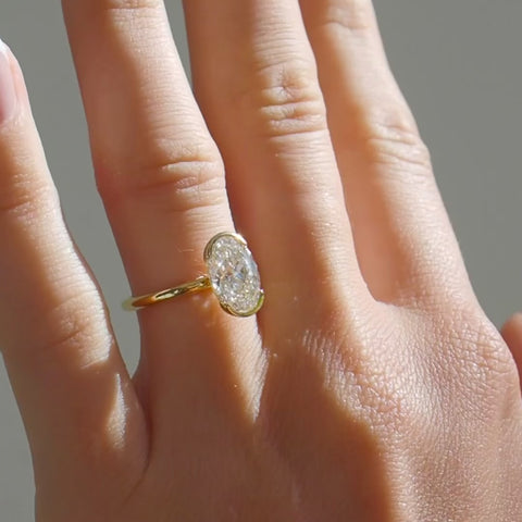 Oval Solitaire Moissanite Engagement Ring