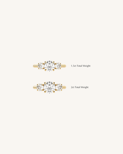 Oval Three Stone Moissanite Engagement Ring