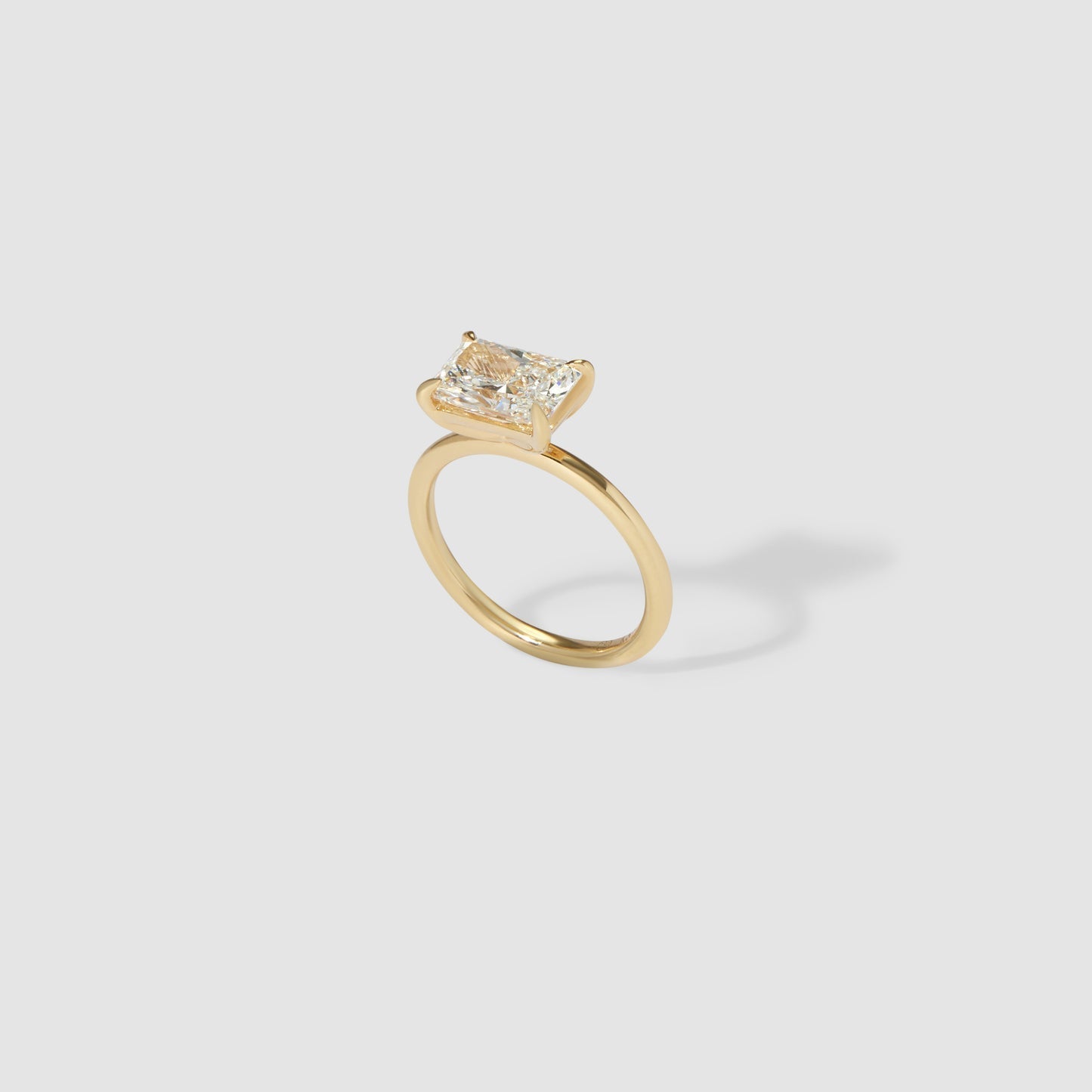 Radiant Solitaire Moissanite Engagement Ring