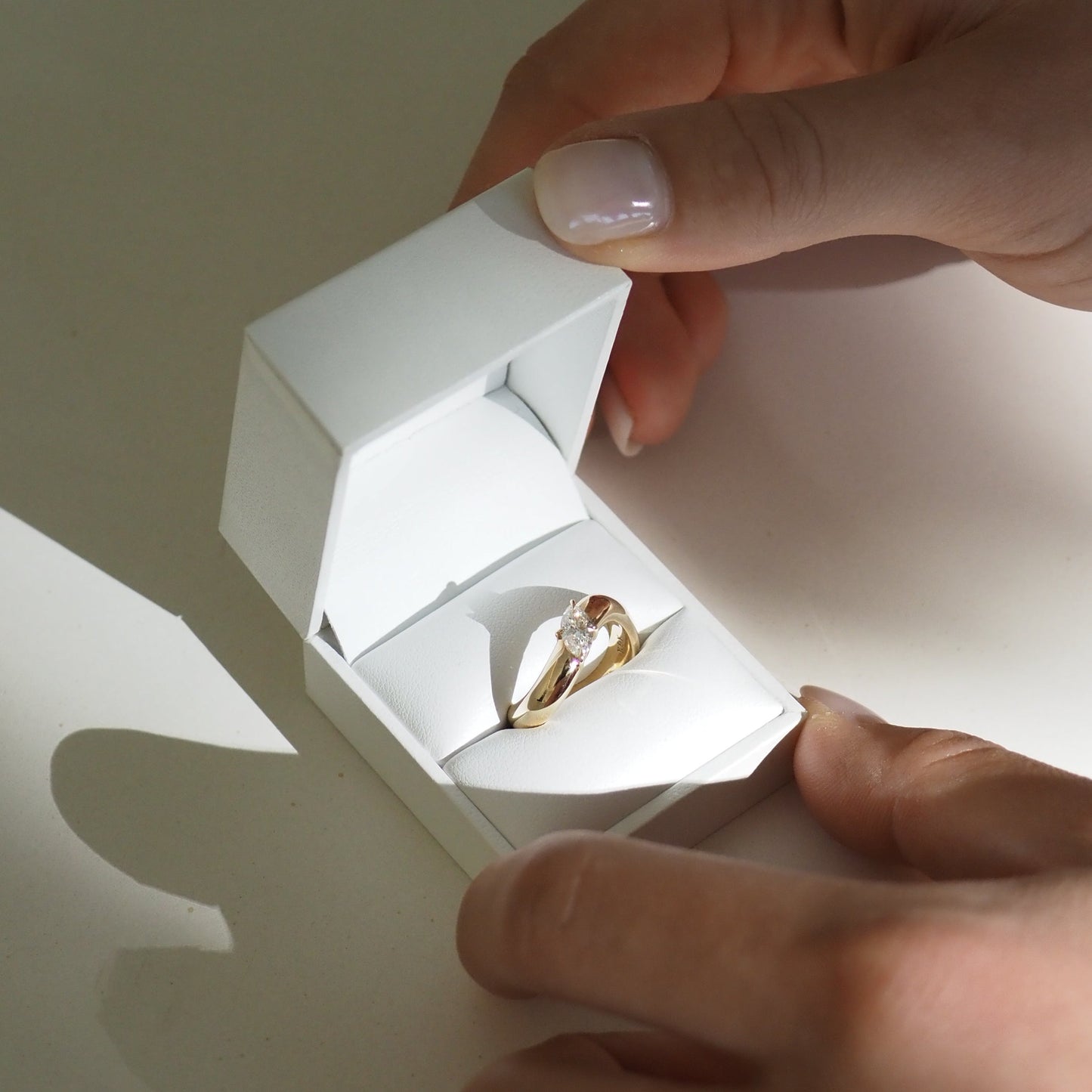 Marquise Solitaire Moissanite Engagement Ring