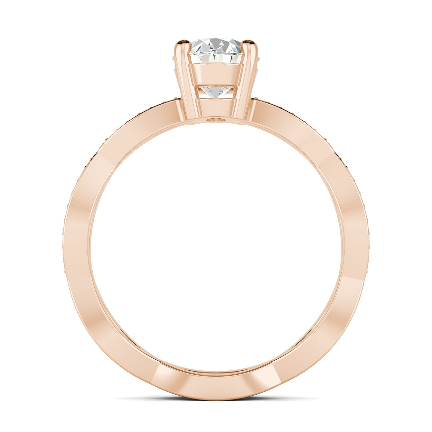 1.33 CT Oval Cut Twisted Pave Moissanite Engagement Ring