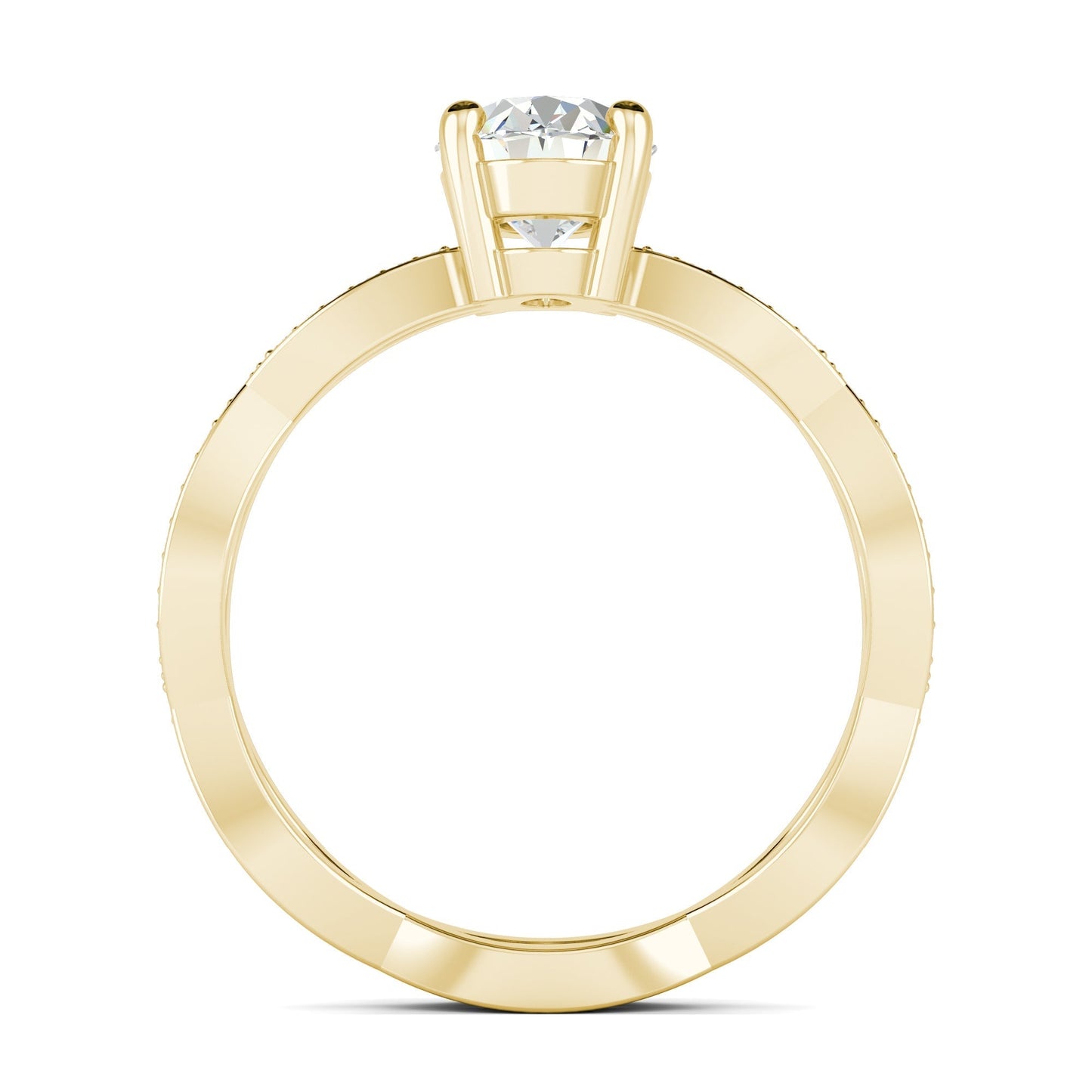 1.33 CT Oval Cut Twisted Pave Moissanite Engagement Ring