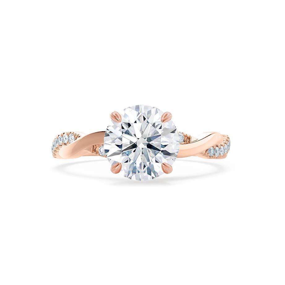 0.80 CT Round Shaped Moissanite Solitaire Twisted Style Engagement Ring