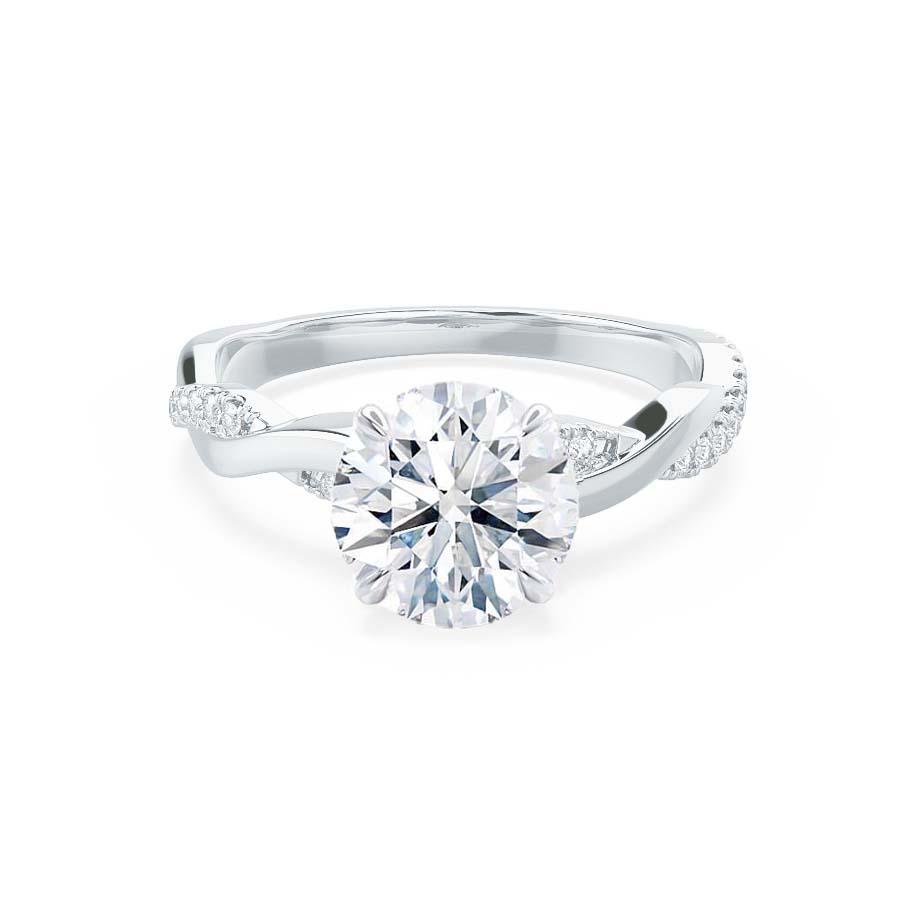 0.80 CT Round Shape Solitaire Twisted Style Moissanite Engagement Ring