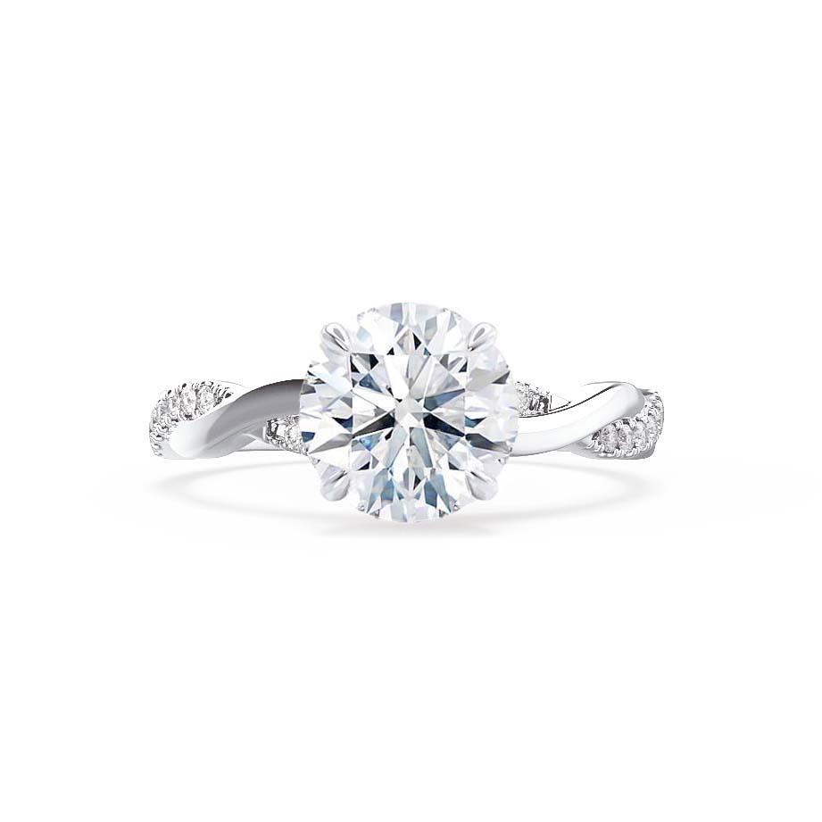 0.80 CT Round Shaped Moissanite Solitaire Twisted Style Engagement Ring