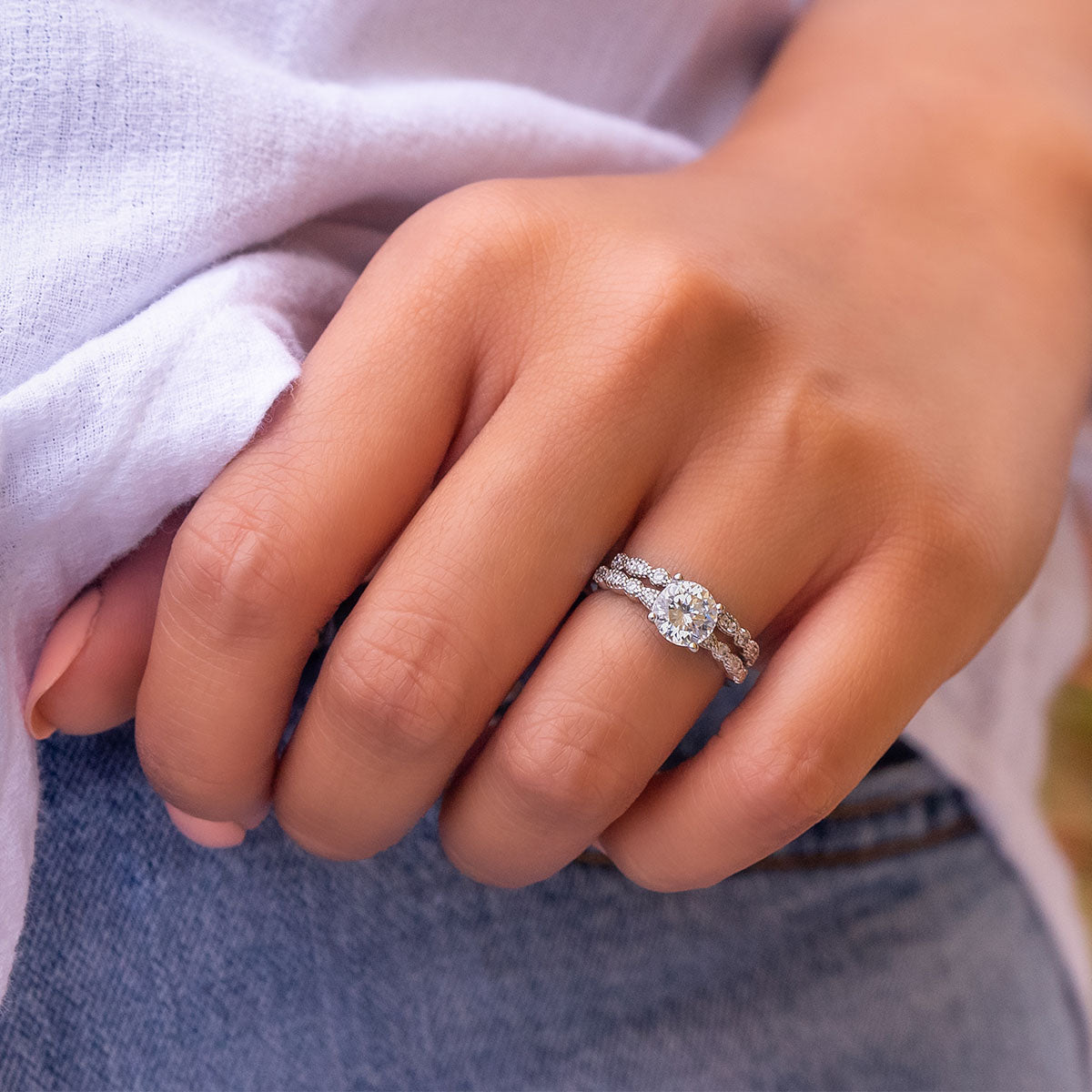 1.80 CT Round Cut Solitaire Moissanite Engagement Ring