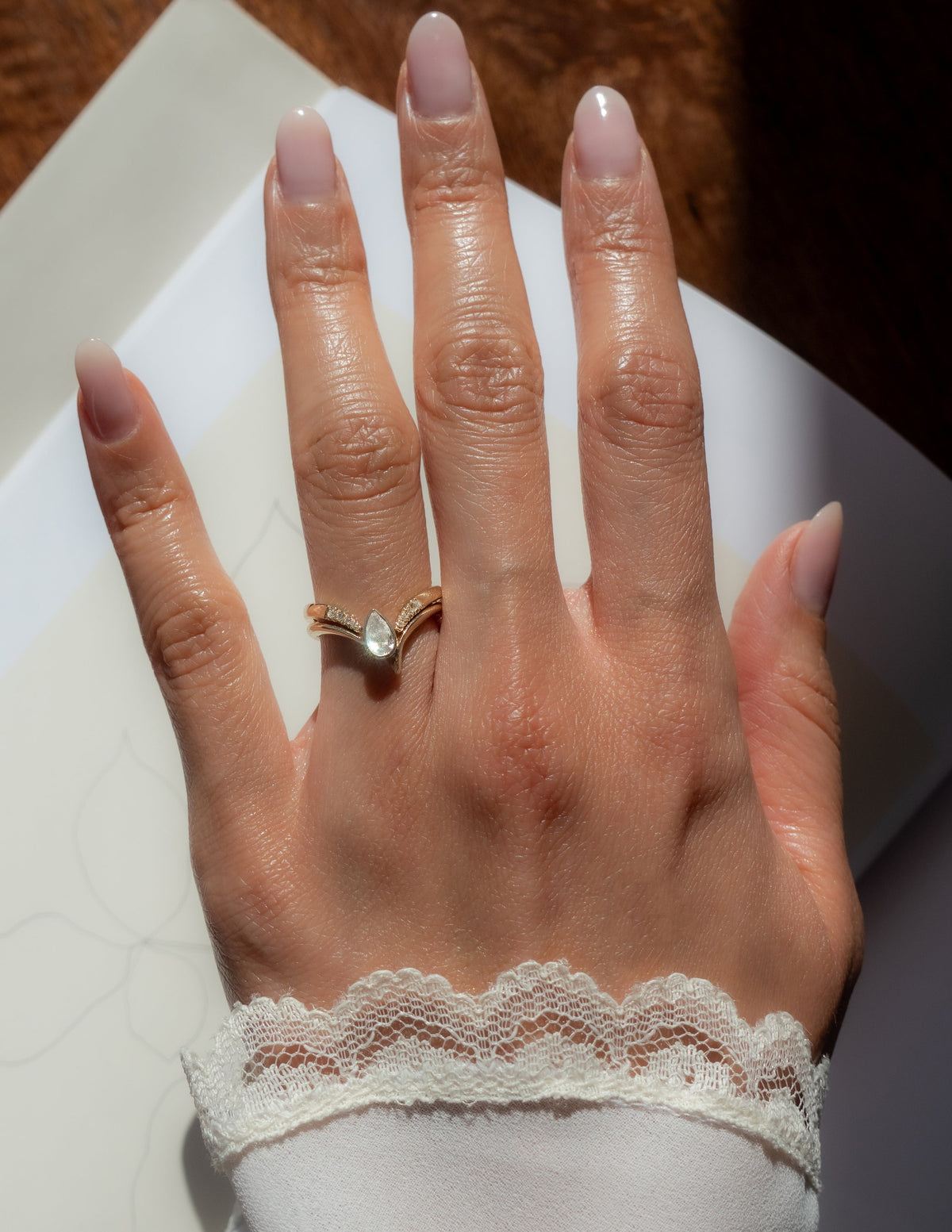 0.5 CT Pear Cut Lab Grown Diamond Solitaire Engagement Ring