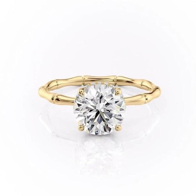 1.60 CT Round Cut Solitaire Style Moissanite Engagement Ring