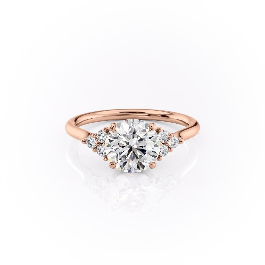 1.90 CT Round Cut Cluster Moissanite Engagement Ring