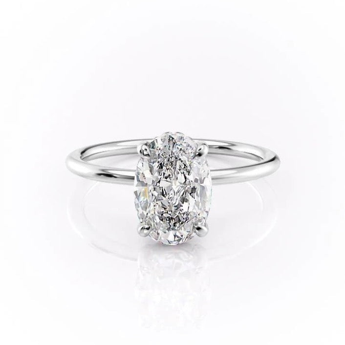2.10 CT Oval Cut Solitaire Moissanite Engagement Ring