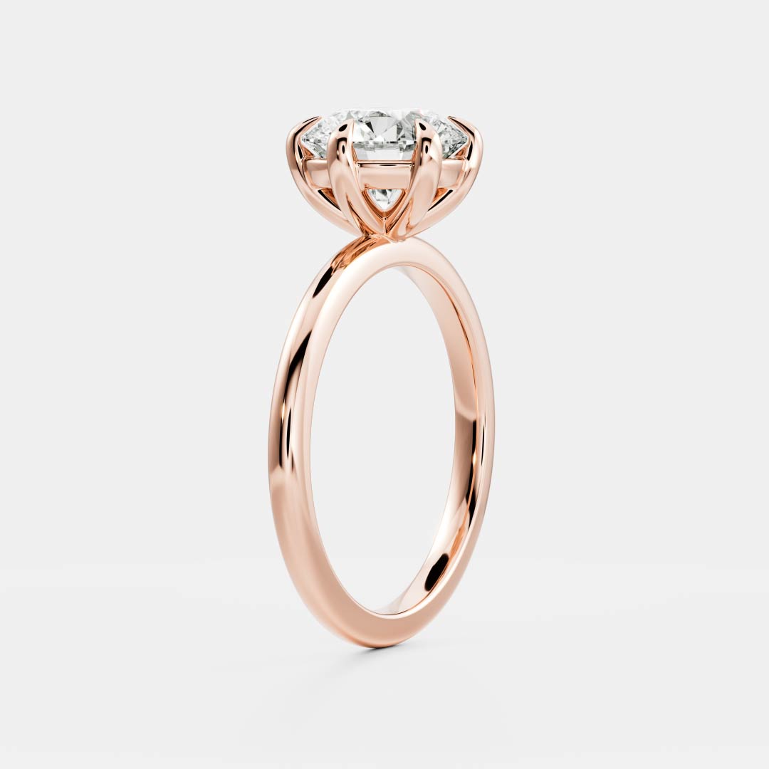 0.75 CT Round: Solitaire Lab Grown Diamond Engagement Ring