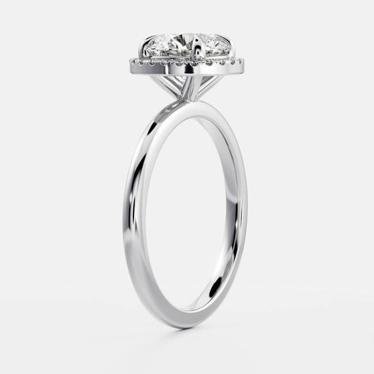 Round: Halo Lab Grown Diamond Engagement Ring