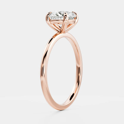 0.75 CT Round: Solitaire Lab Grown Diamond Engagement Ring