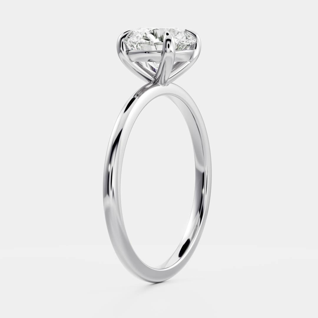 0.75 CT Round: Solitaire Lab Grown Diamond Engagement Ring