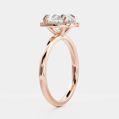 2 CT Oval: Halo Lab Grown Diamond Engagement Ring
