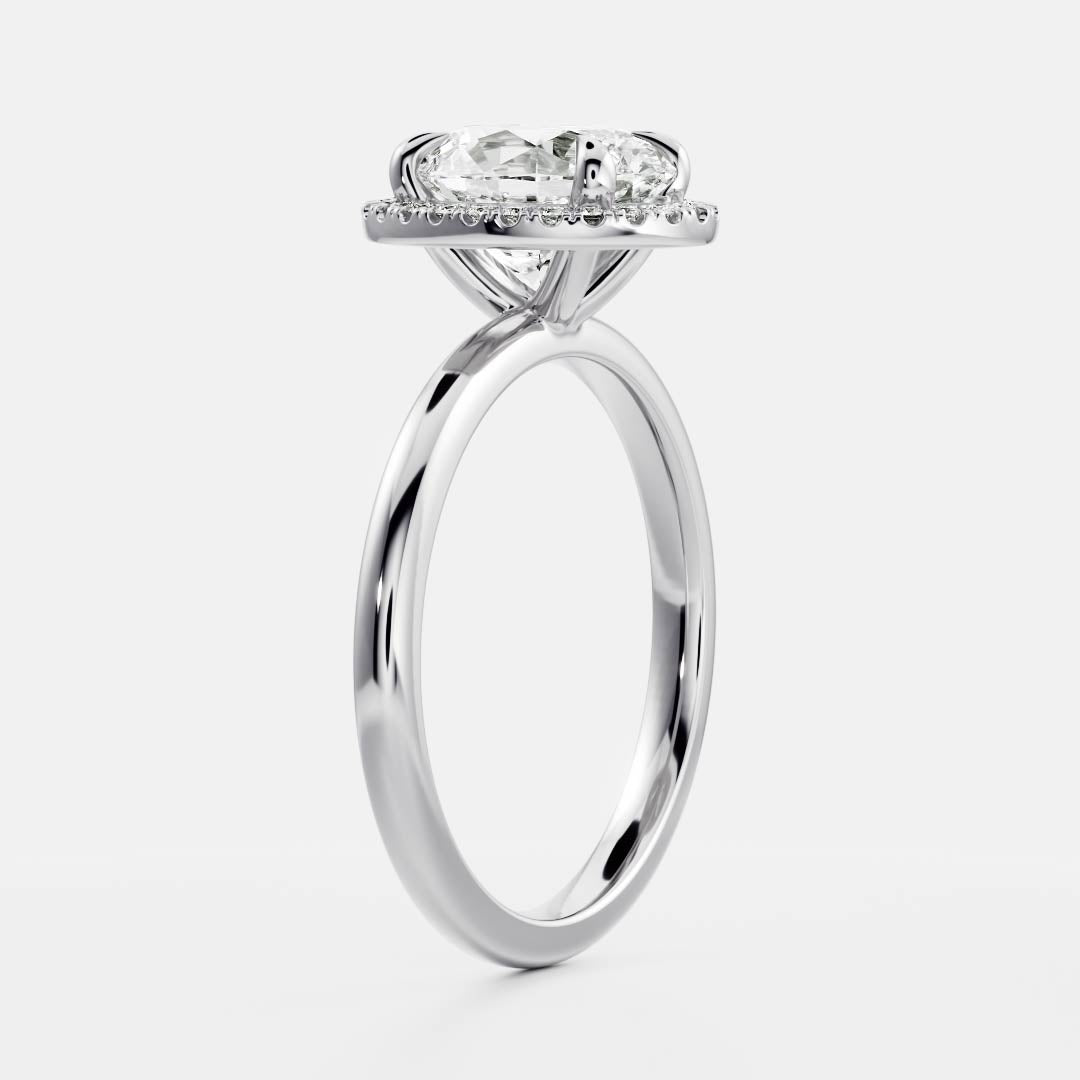 2 CT Oval: Halo Lab Grown Diamond Engagement Ring