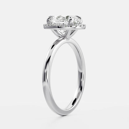 2 CT Oval: Halo Lab Grown Diamond Engagement Ring