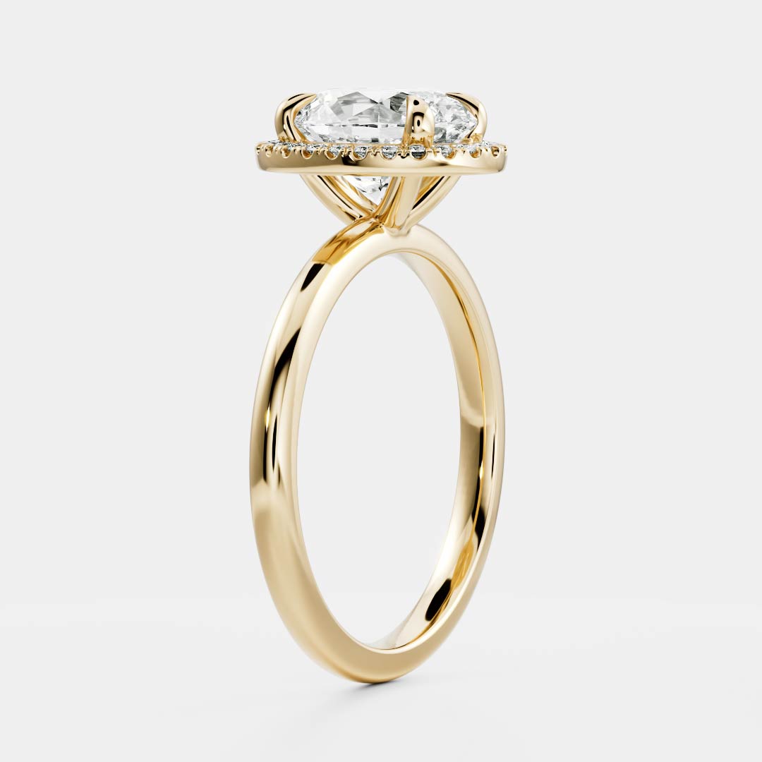 2 CT Oval: Halo Lab Grown Diamond Engagement Ring