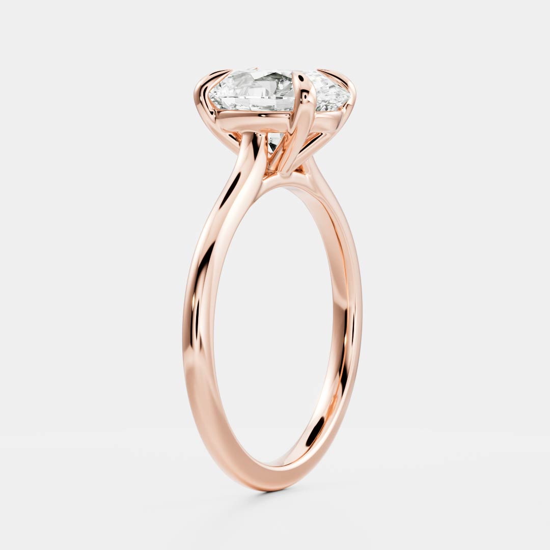 Oval: Cathedral Solitaire Lab Grown Diamond