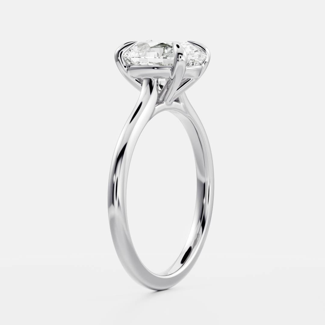 Oval: Cathedral Solitaire Lab Grown Diamond