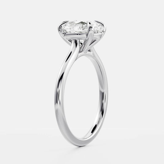 Oval: Cathedral Solitaire Lab Grown Diamond Engagement Ring