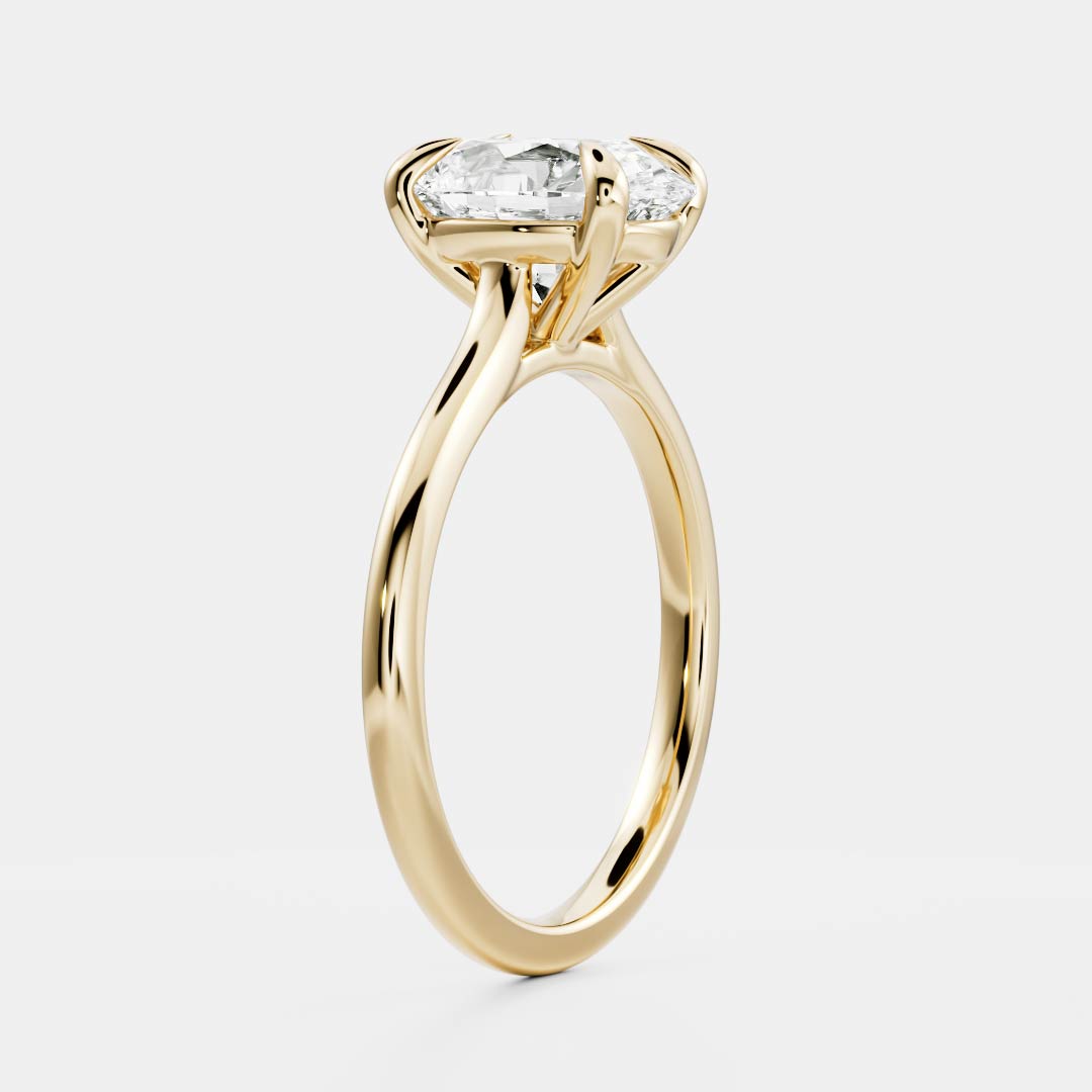 Oval: Cathedral Solitaire Lab Grown Diamond