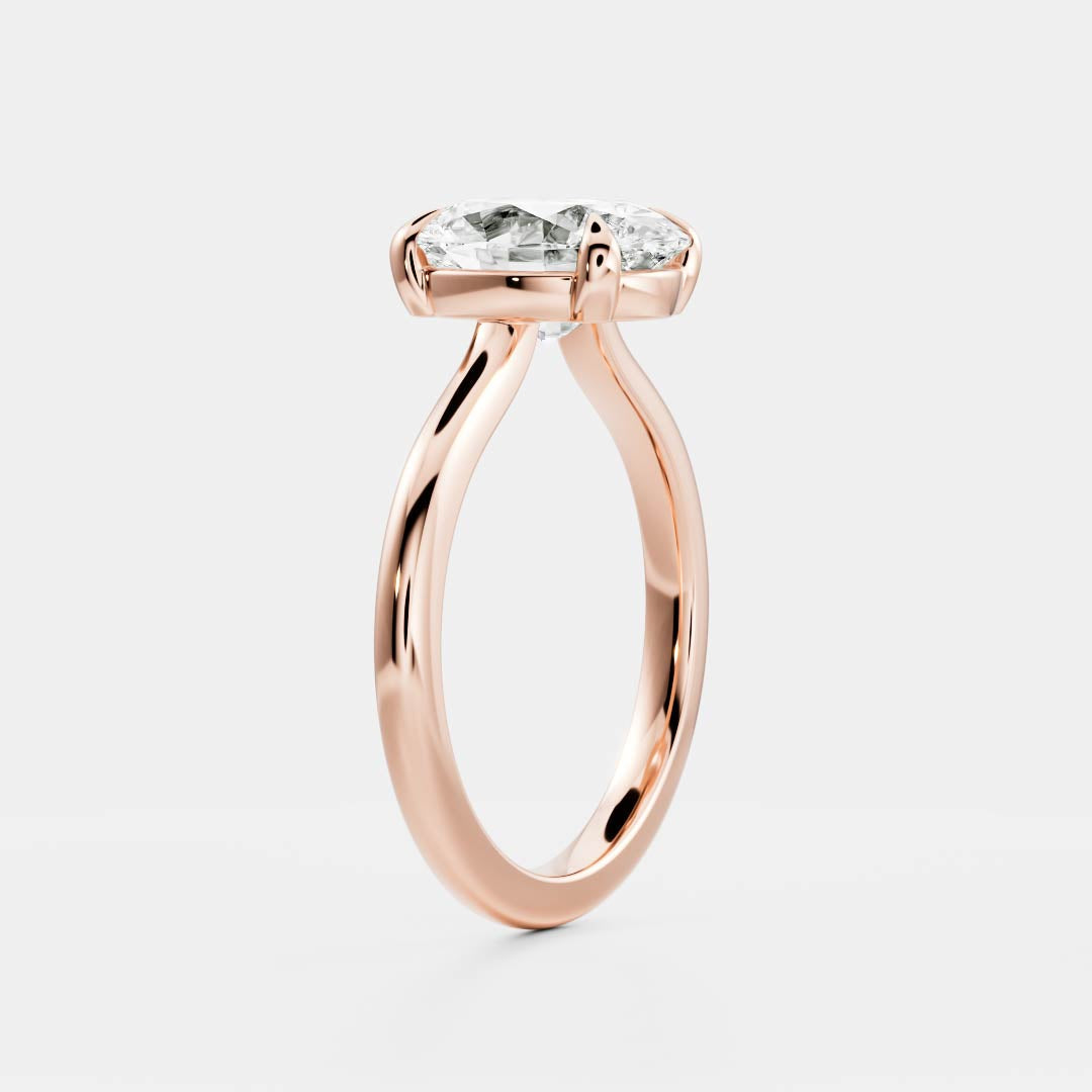 2 CT Oval: Solitaire Lab Grown Diamond Engagement Ring
