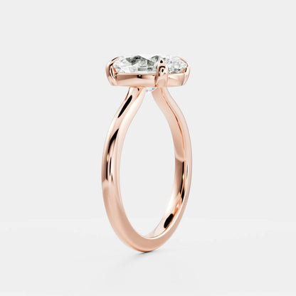 2 CT Oval: Solitaire Lab Grown Diamond Engagement Ring