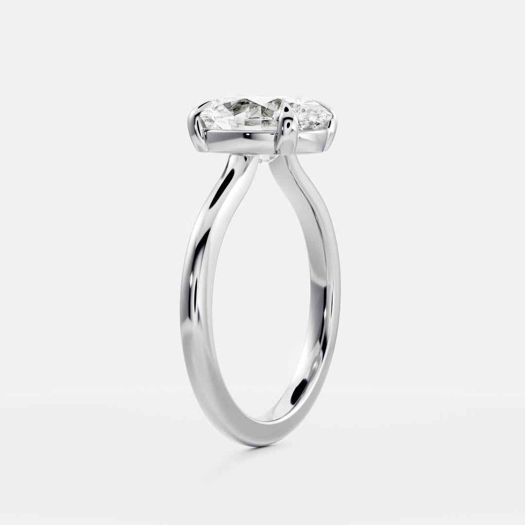 2 CT Oval: Solitaire Lab Grown Diamond Engagement Ring
