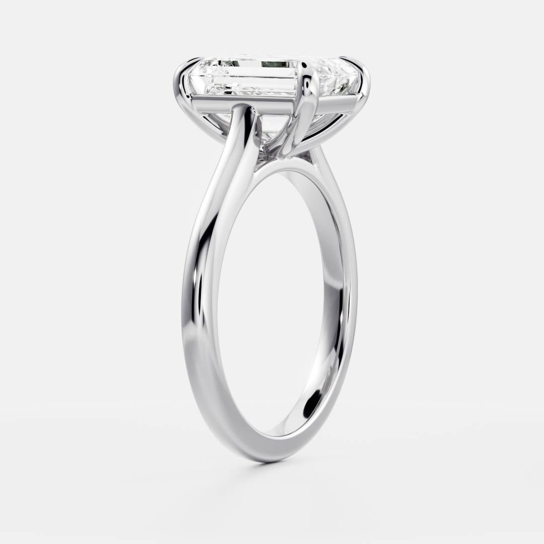 1 CT Emerald: Solitaire Lab Grown Diamond Engagement Ring
