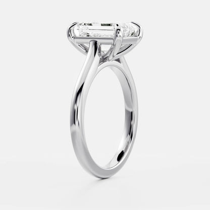 1 CT Emerald: Solitaire Lab Grown Diamond Engagement Ring