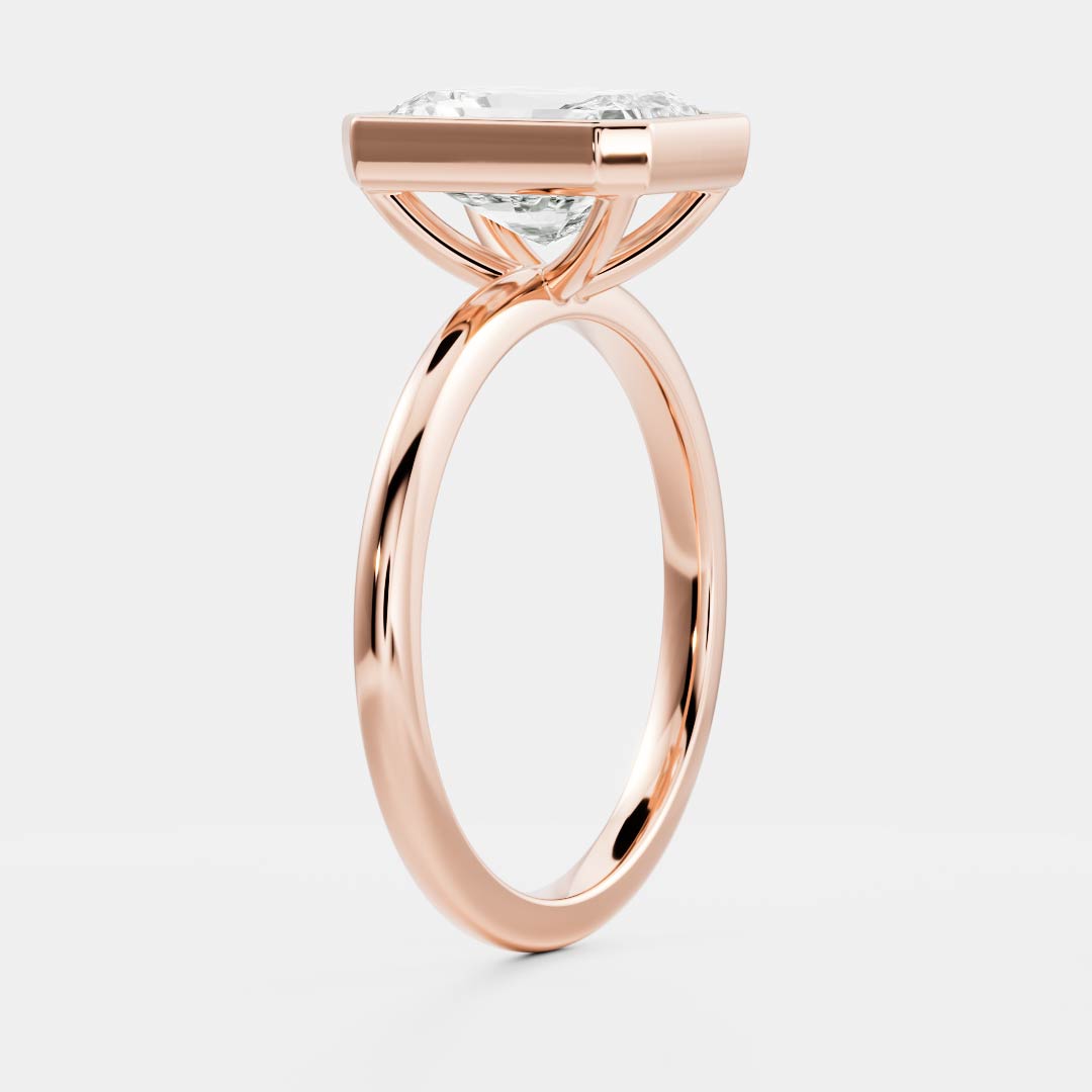 2 CT Radiant: Bezel Lab Grown Diamond Engagement Ring