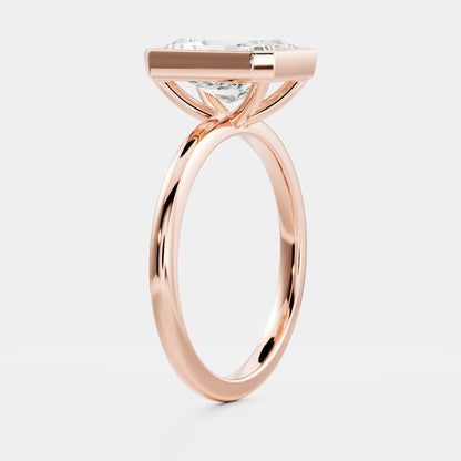 2 CT Radiant: Bezel Lab Grown Diamond Engagement Ring