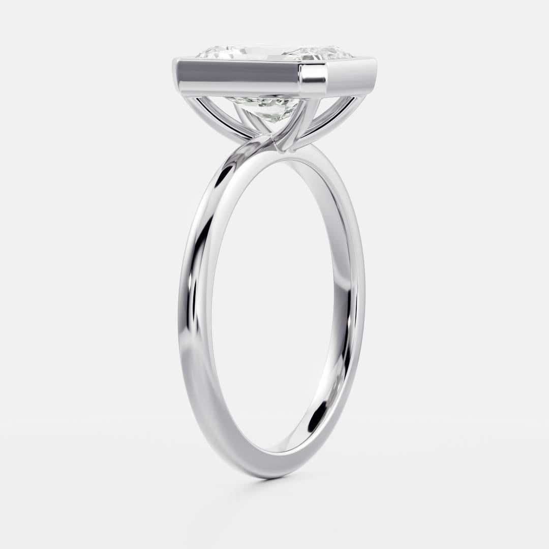 2 CT Radiant: Bezel Lab Grown Diamond Engagement Ring