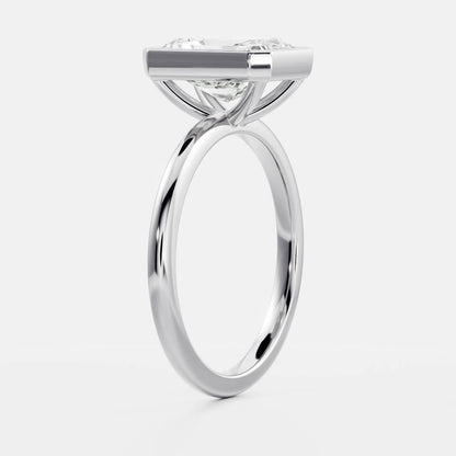 2 CT Radiant: Bezel Lab Grown Diamond Engagement Ring
