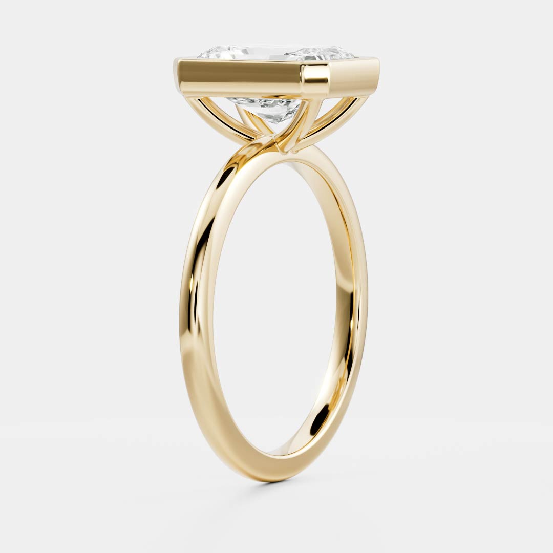 2 CT Radiant: Bezel Lab Grown Diamond Engagement Ring