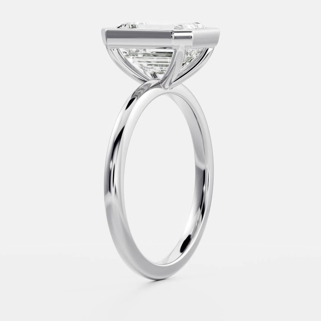2 CT Radiant: Pronged Bezel Lab Grown Diamond Engagement Ring