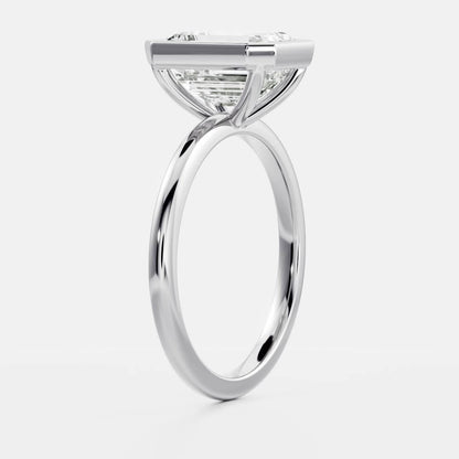 2 CT Radiant: Pronged Bezel Lab Grown Diamond Engagement Ring