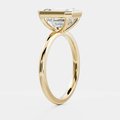 2 CT Radiant: Pronged Bezel Lab Grown Diamond Engagement Ring
