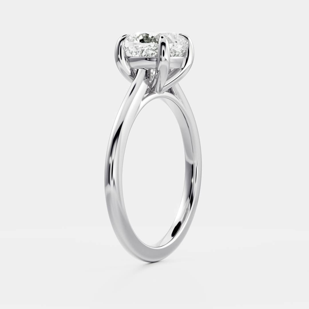 Cushion: Cathedral Solitaire Lab Grown Diaond Engagement Ring