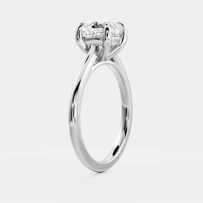 Cushion: Cathedral Solitaire Lab Grown Diaond Engagement Ring