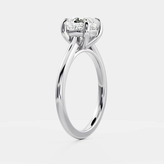 Cushion: Cathedral Solitaire Lab Grown DiamondEngagement Ring