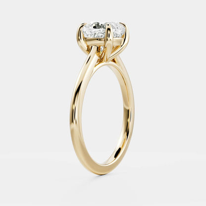Cushion: Cathedral Solitaire Lab Grown Diaond Engagement Ring