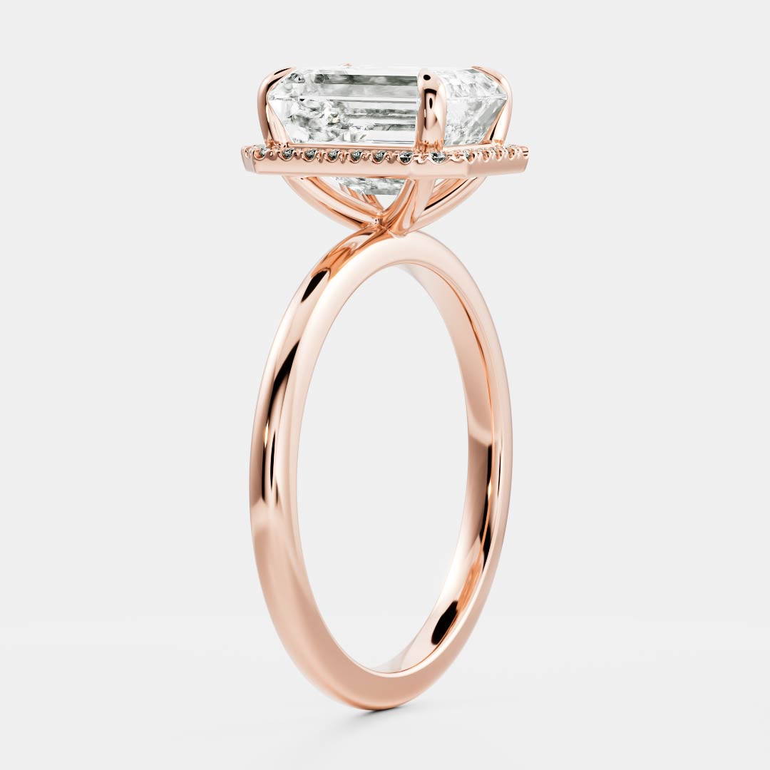 Emerald: Halo Lab Grown Diamond Engagement Ring