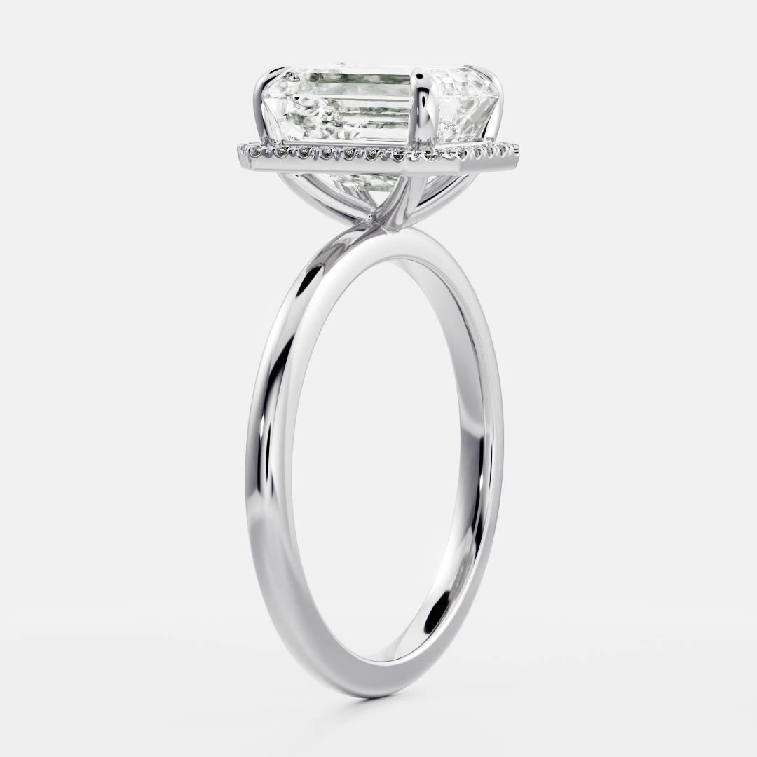 Emerald: Halo Lab Grown Diamond Engagement Ring