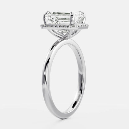 Emerald: Halo Lab Grown Diamond Engagement Ring