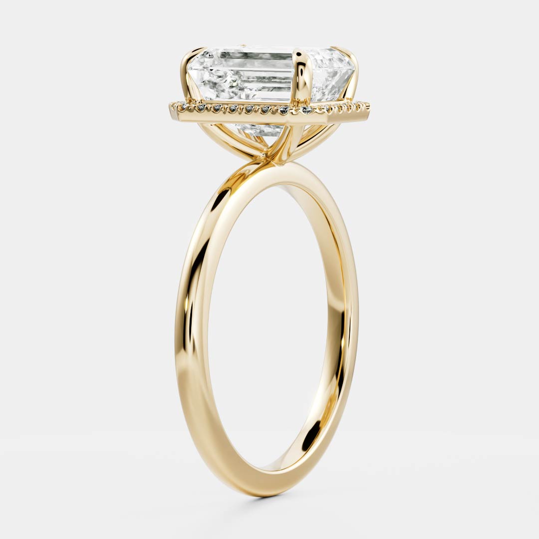 Emerald: Halo Lab Grown Diamond Engagement Ring