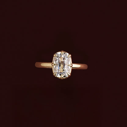 2.5 CT Old Min Cushion: Pronged Bezel Lab Grown Diamond Engagement Ring