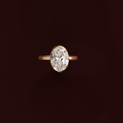 2.5 CT Oval: Pronged Bezel Lab Grown Diamond Engagement Ring